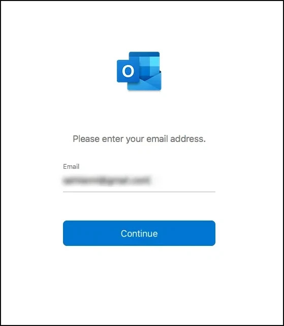 A screenshot of a email login  Description automatically generated