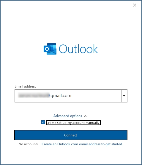 A screenshot of an email login  Description automatically generated